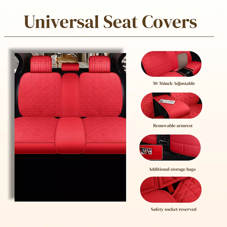 Universal Full Coverage Leather Seat Covers with Rhinestones