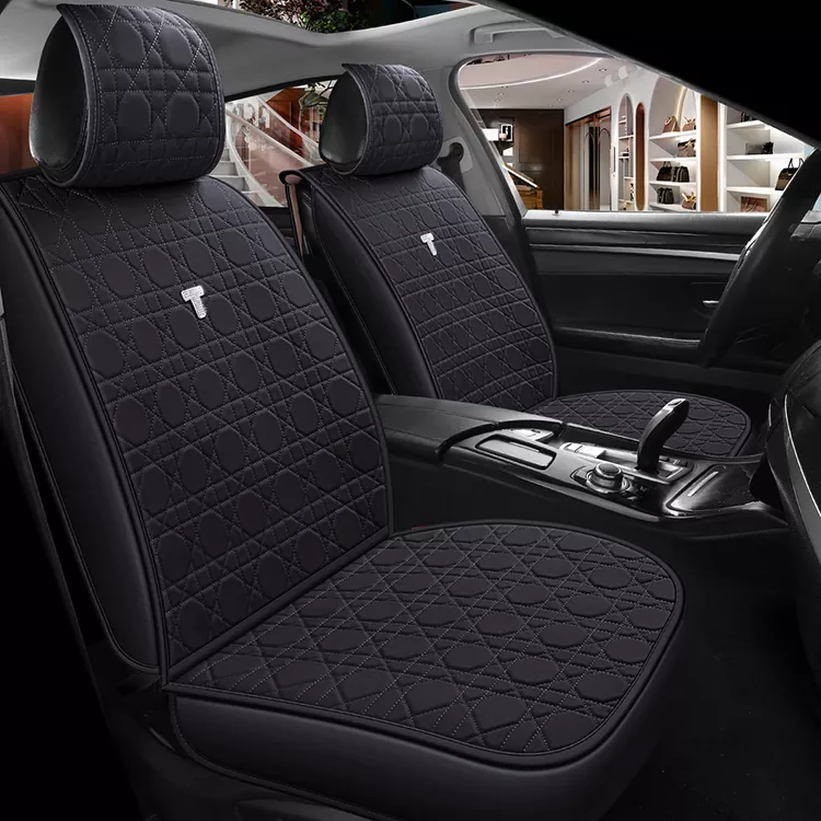 Universal Full Coverage Leather Seat Covers with Rhinestones